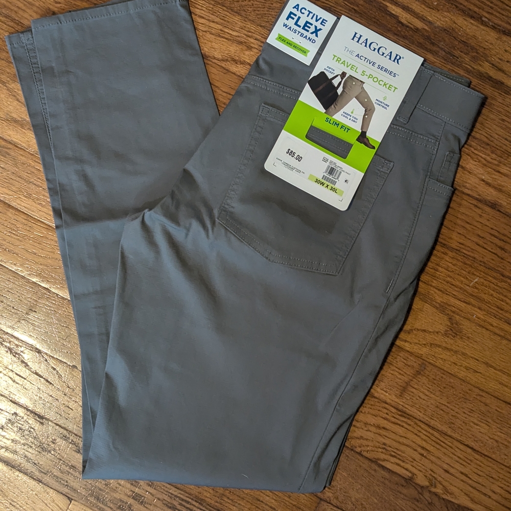 Haggar Gray Dress Pants Straight Leg